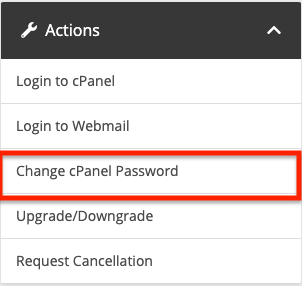 cpanel actions list