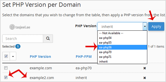 How to Set the PHP Version per Domain, Using cPanel? 3