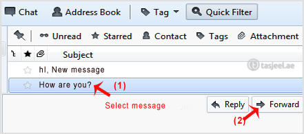 How to forward email in Mozilla Thunderbird? 2
