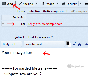 How to forward email in Mozilla Thunderbird? 3