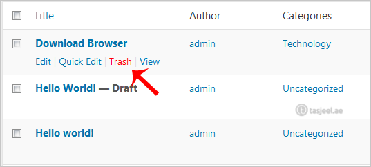 How to remove your post in WordPress? 2